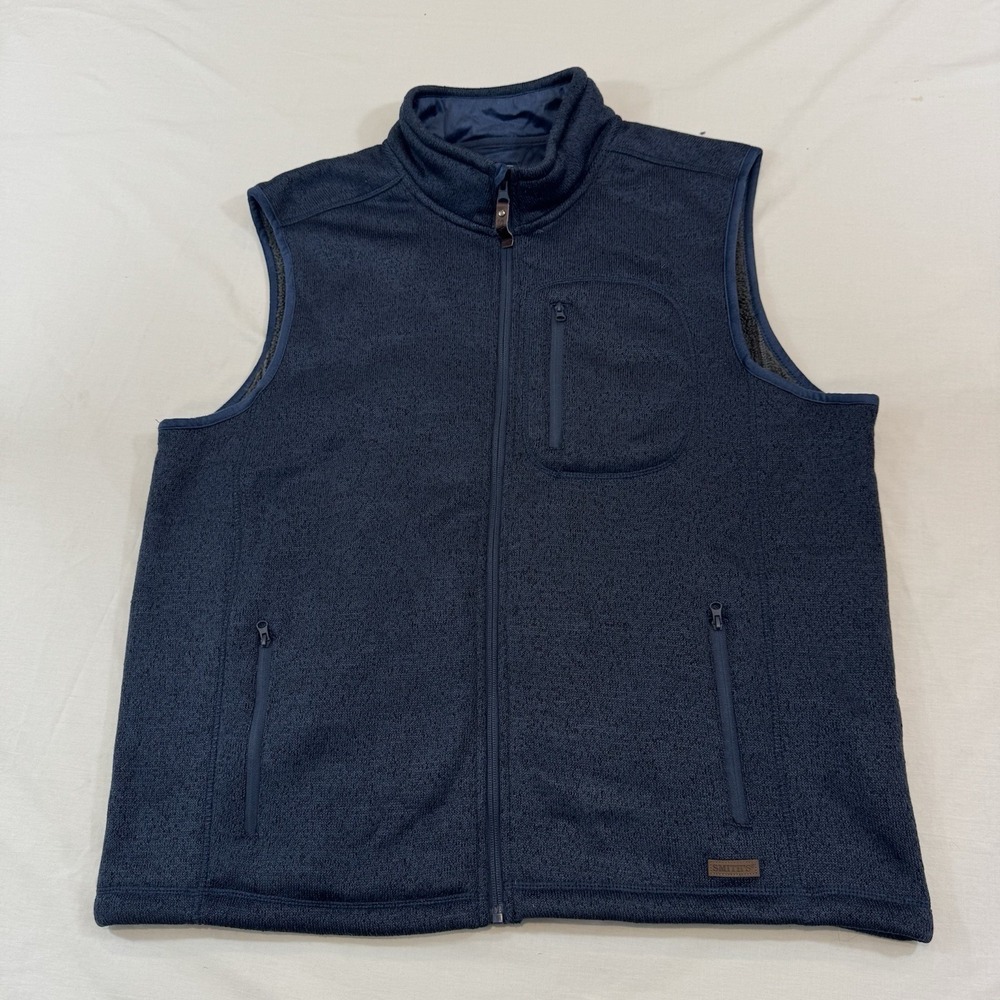 Smith's Workwear Vest Men's Size XL Blue‎ Full Zip Knitted Fleece Outdoor Casual
